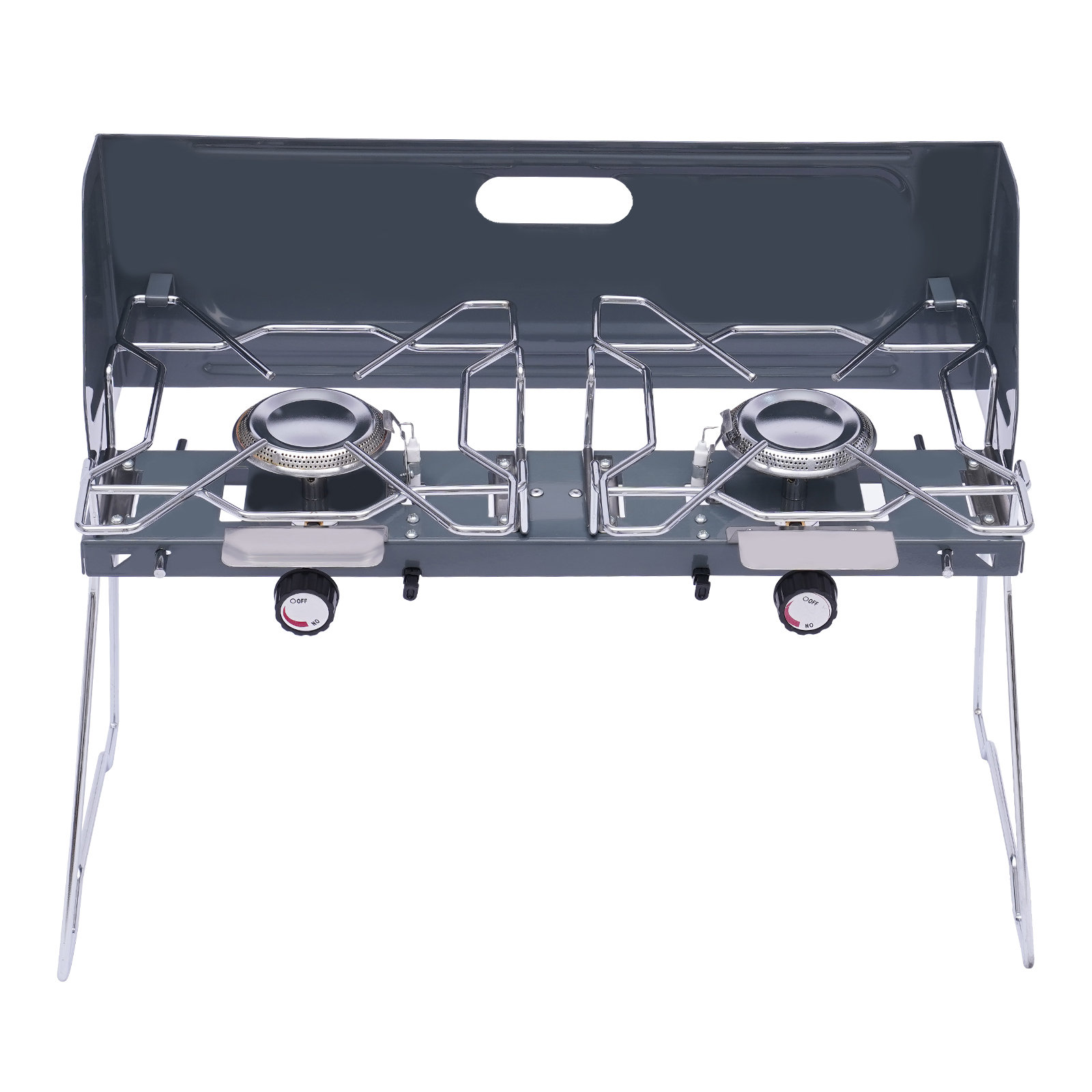 JOYDING 20.47" Portable 2 Burner Gas Camping Stove With Regulator Wayfair
